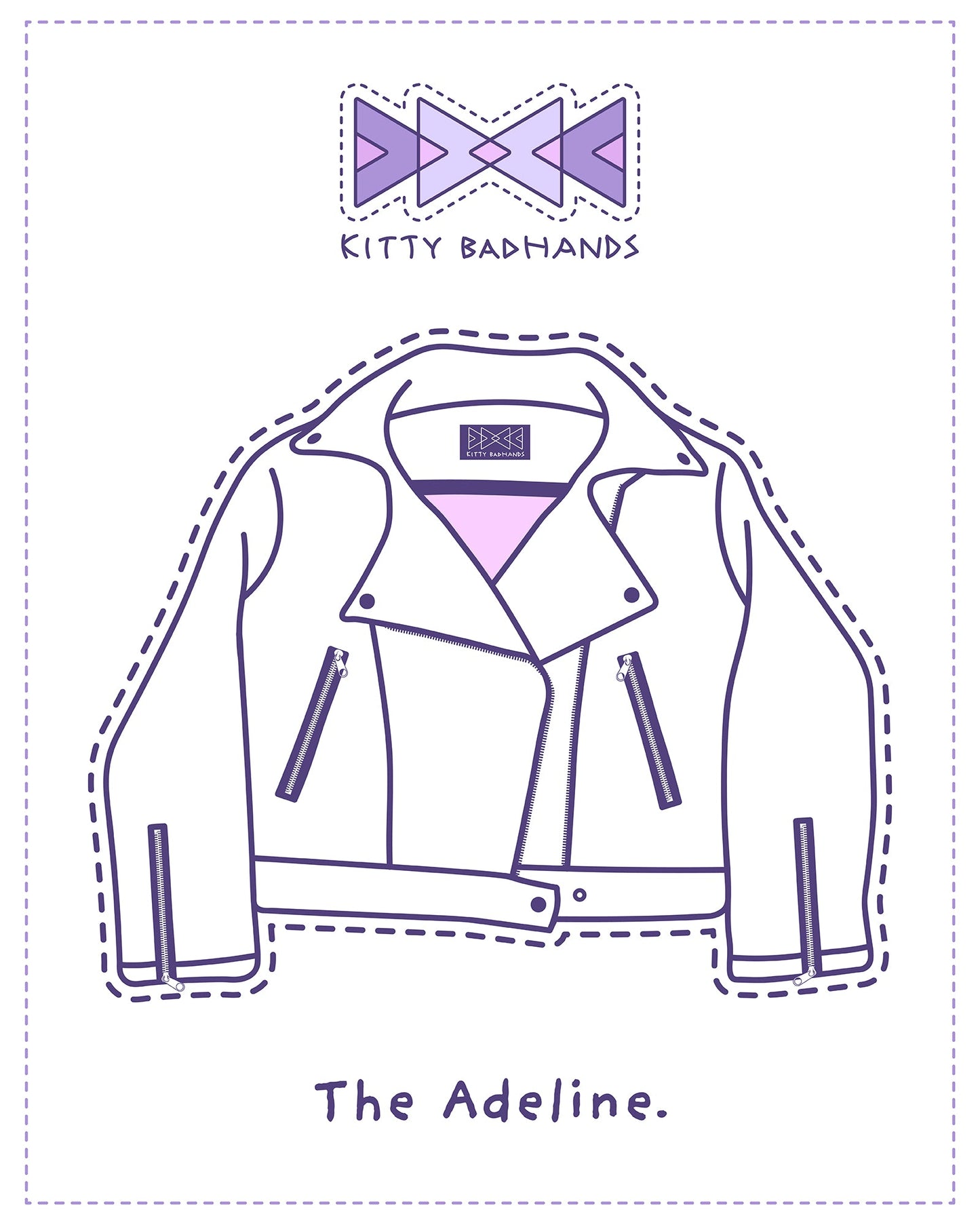Pastel Squares Adeline Jacket (Custom) - Kitty Badhands - Coats & Jackets - Adeline Jackets - Biker Jackets - Coats
