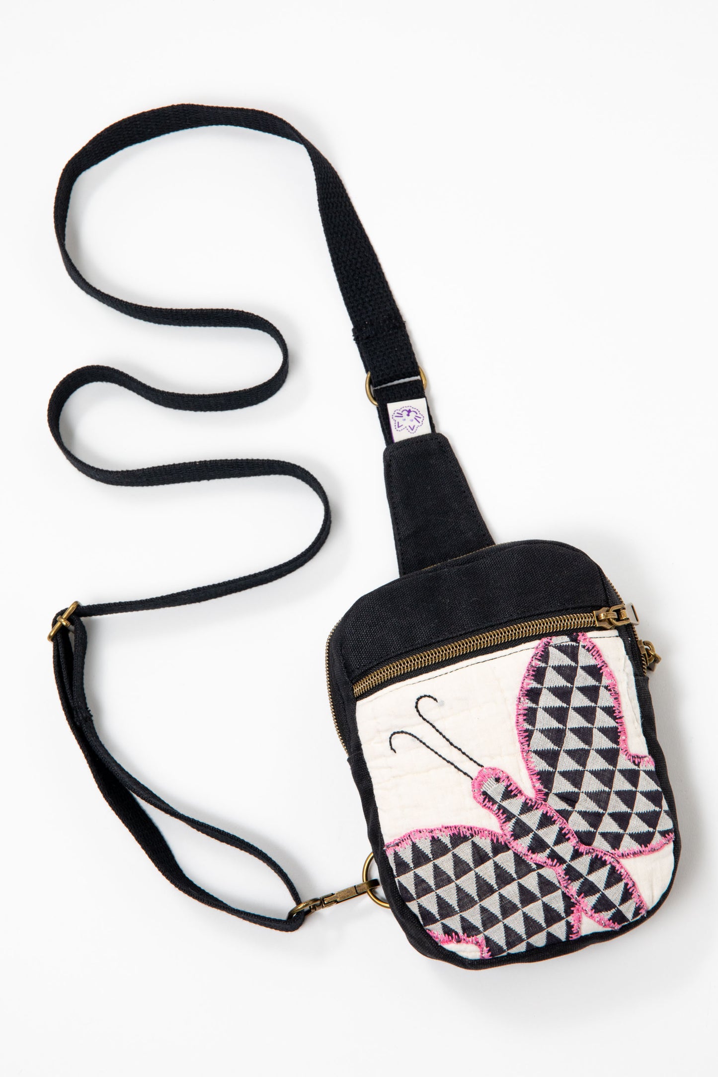 Butterfly Crossbody #2 - Black Canvas – Kitty Badhands