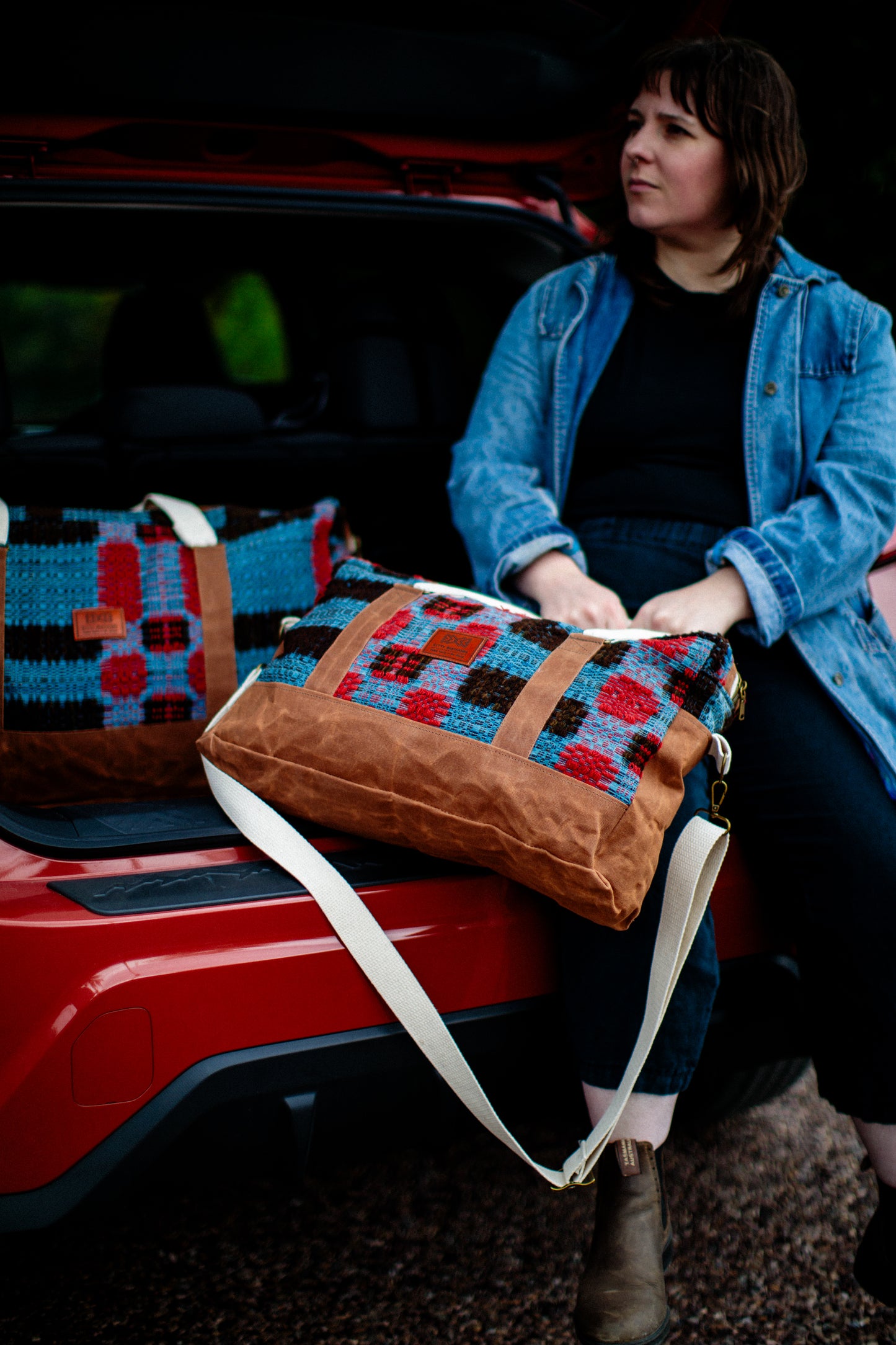 Faded Indigo & Cochineal Overnight Duffel