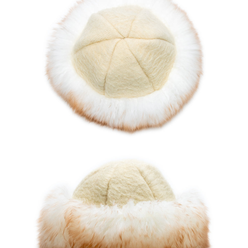 
                      
                        Cream Wool Shearling Hat
                      
                    