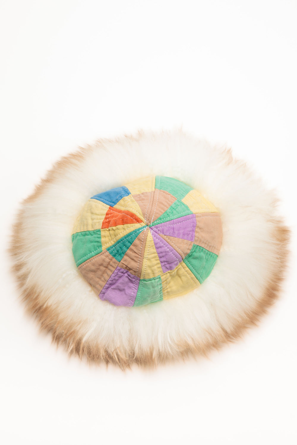 Patchwork Quilt Shearling Hat