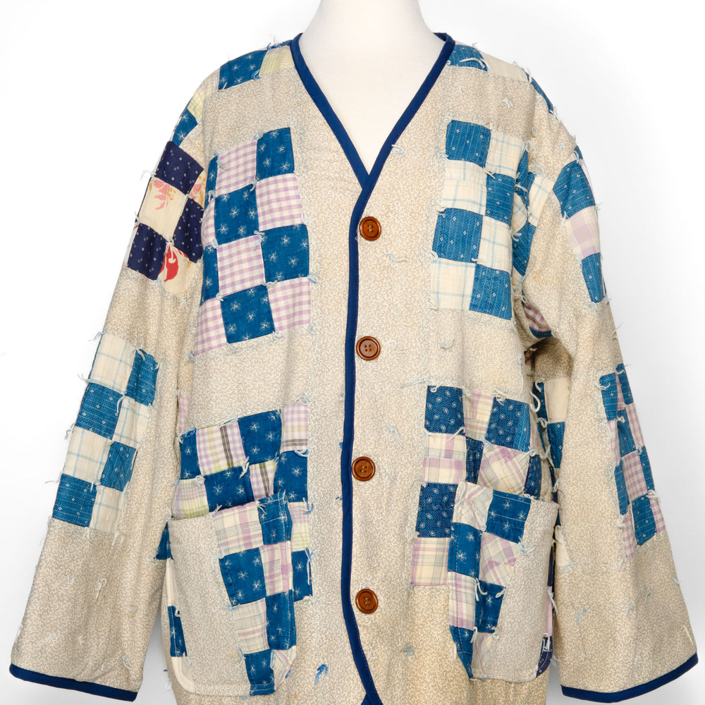 
                      
                        Indigo Patchwork Cardigan Chore Coat (Unisex X-Large)
                      
                    