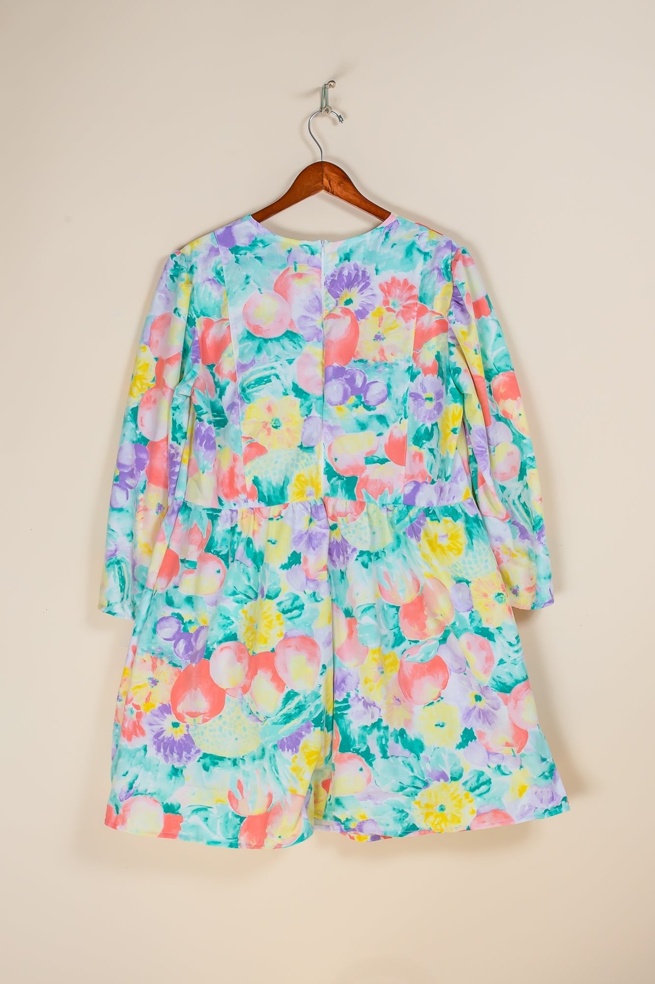 Pastel Fruit Tablecloth Dress (XL) - Kitty Badhands - Dresses - Dress - fun fall dresses - Tablecloth Dress